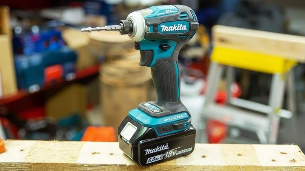 Makita XDT19Z 4-speed selector button and 1 by 4-inch hex chuck for quick bit changes