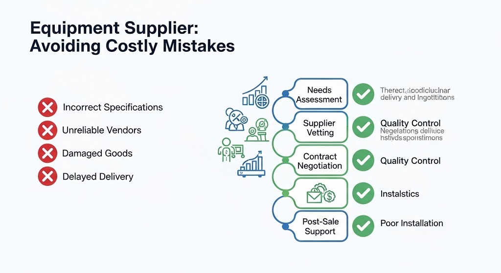 Technician servicing industrial equipment from a supplier
