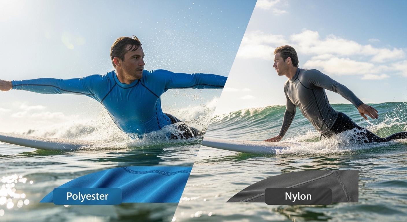 Are recycled versions of polyester or nylon rash guards available