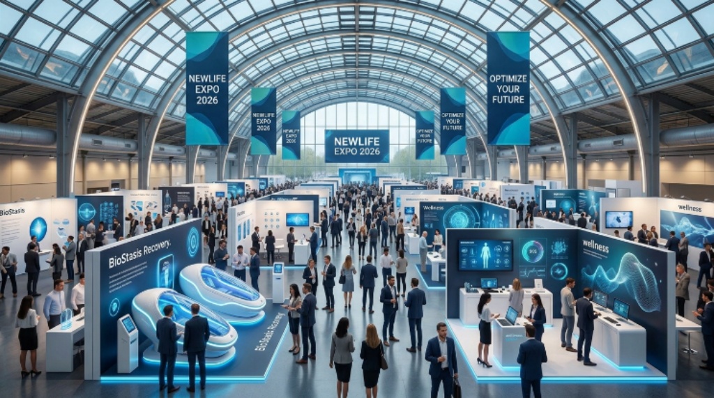 Wellness and biohacking products on display at the NEWLIFE Expo exhibit floor November 2026